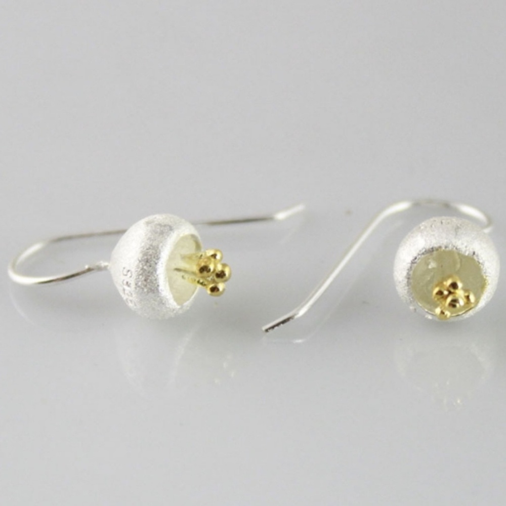.925 Sterling Silver Delicate Flower Drop Earrings - Picture 2 of 5